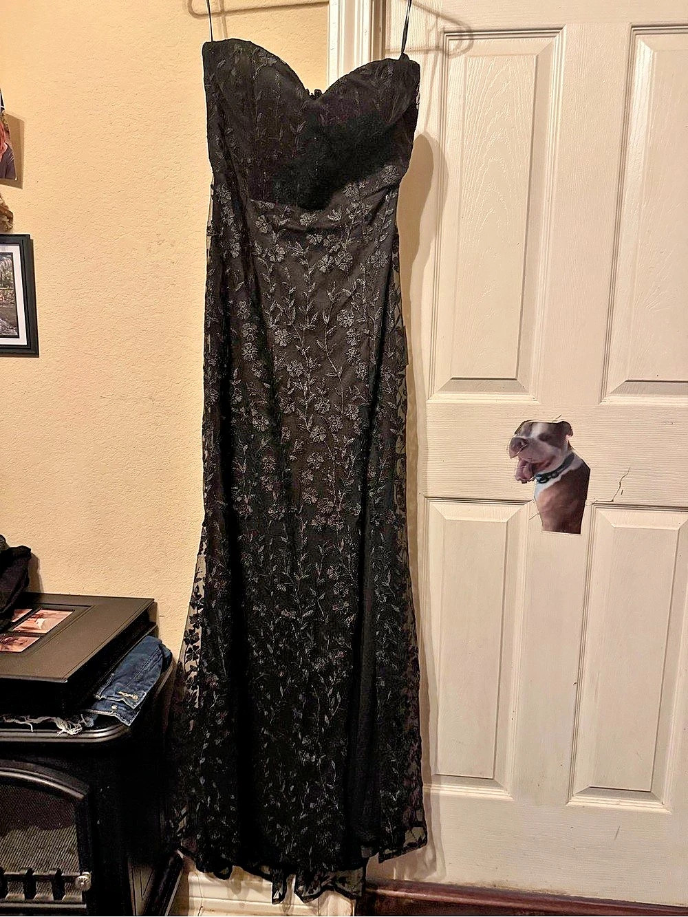 Black Lace Maxi Dress Like New